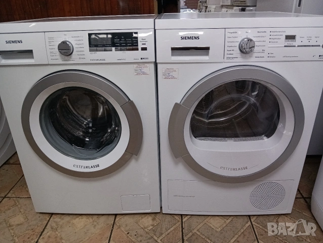 Комплект пералня и сушилня с термопомпа Сименс Siemens IQ 590 A+++ 8кг 2 години гаранция!, снимка 9 - Перални - 53299875