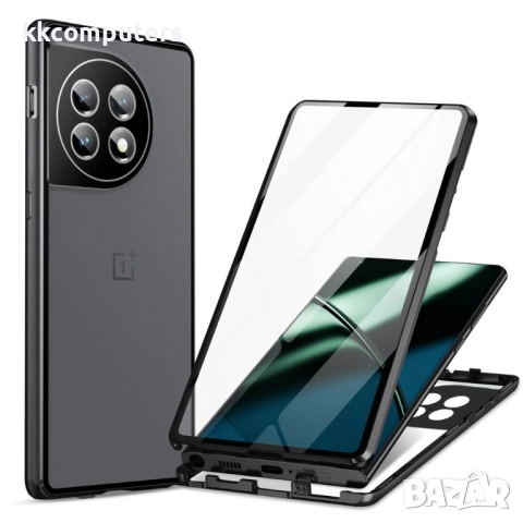 Метален калъф с протектор за OnePlus 11 5G – алуминиева рамка, закалено стъкло и заключващ механизъм