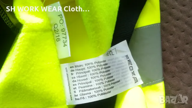 Snickers 8053 High-Vis Micro Fleece Round Neck, Class 3 Yellow M / L работна блуза W4-225, снимка 16 - Блузи - 46922250