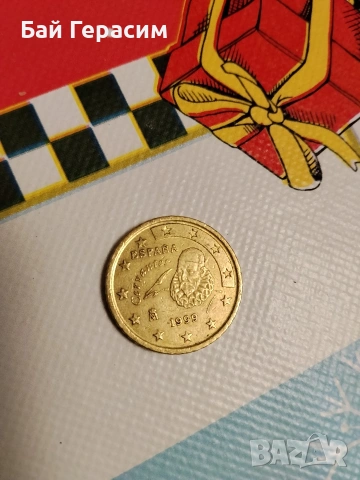 Монета 50 евроцента 1999г. испания, снимка 2 - Нумизматика и бонистика - 53224888