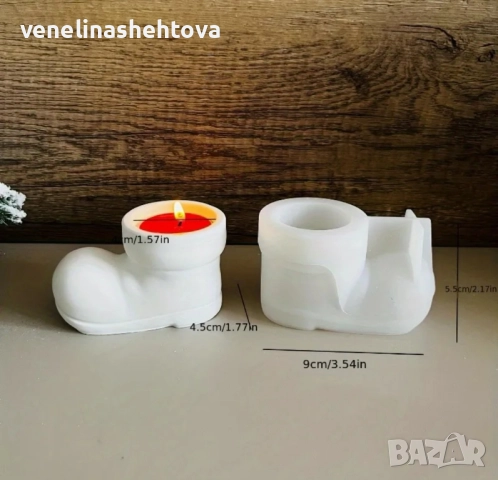 3D Ботуш силиконов молд форма свещи гипс сапун смола фондан шоколад, снимка 3 - Форми - 52541655