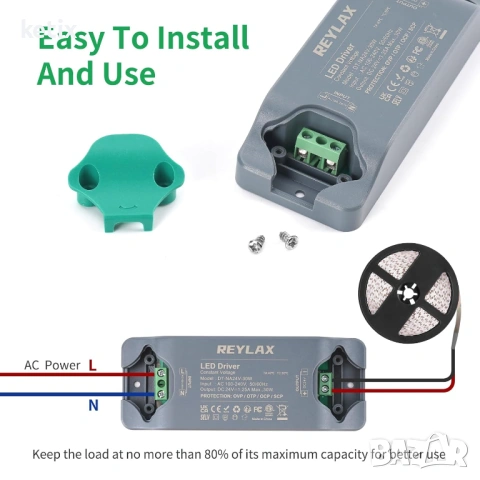 30W 24V LED драйвер-aдаптер за променлив ток, снимка 2 - Други - 53533463