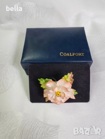Винтидж порцеланова брошка COALPORT (1960-те), снимка 4 - Антикварни и старинни предмети - 53654049