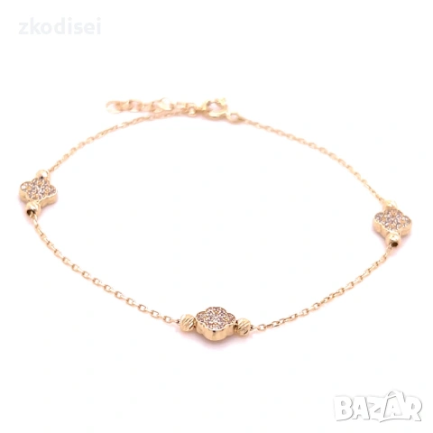 Златна дамска гривна 1,74гр. 19,0см. 14кр. проба:585 модел:36332-1, снимка 2 - Гривни - 53072302