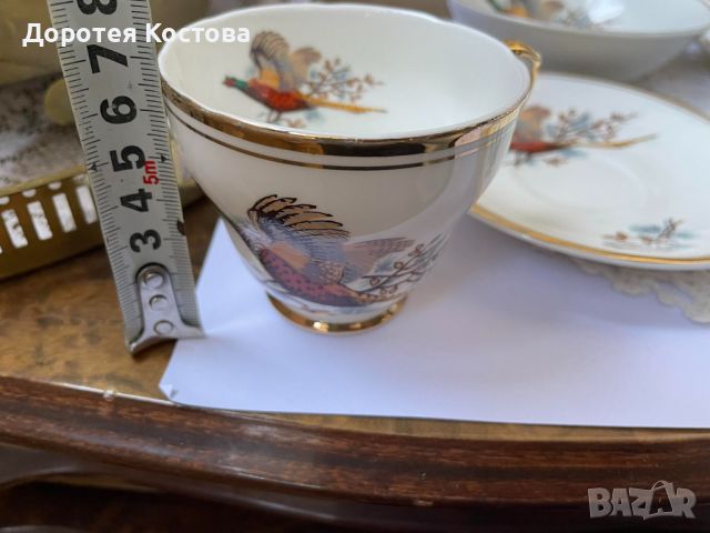 Красиви чаши за кафе, 2 бр с 2 чинийки и 2 купички от Англия, снимка 5 - Антикварни и старинни предмети - 45241157