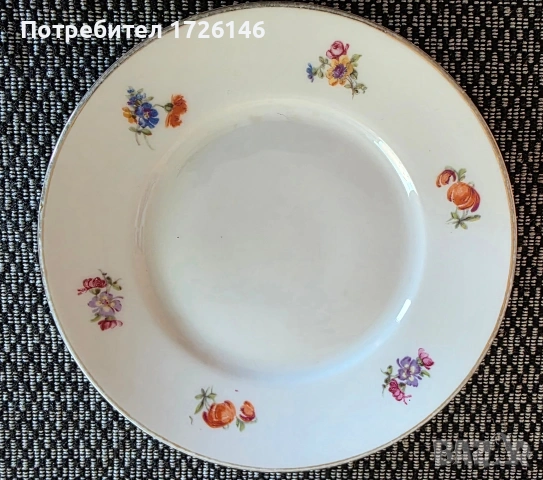 Порцеланови чинии със златен кант 5 броя на Lidköpings Porslinsfabrik (ALP), Sweden 