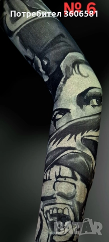 Имитация на истински татус тип наколенка/налакътник - универсален размер/, снимка 7 - Други - 44636410