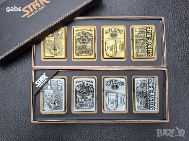 Комплект бензинови запалки Jack Daniel's, два цвята