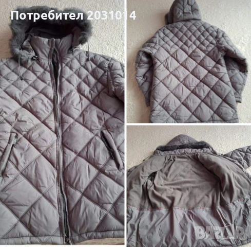 Сиво яке с подвижна качулка 