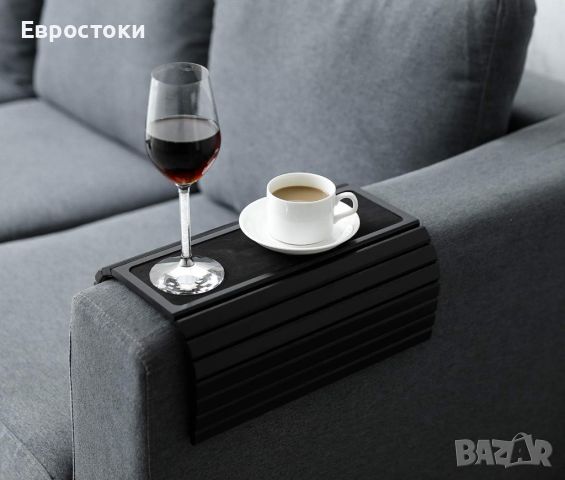 Slinky Safe / Гъвкава / Сгъваема масичка с табла за кафе с нехлъзгаща се подложка, за напитки, храна, снимка 1 - Маси - 46474511