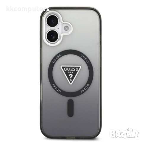 Оригинален кейс Guess IML Gradient Triangle Logo, За iPhone 17 (6.3), Черен и Протектор, снимка 2 - Калъфи, кейсове - 52288659