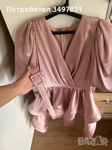 Официална рокля-розов сатен , снимка 5 - Рокли - 50995911