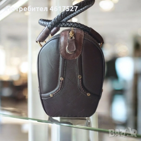 Кафява дамска чанта кожа, снимка 4 - Чанти - 52088179