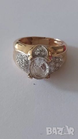 Златен пръстен с блилянти, снимка 3 - Пръстени - 53117800
