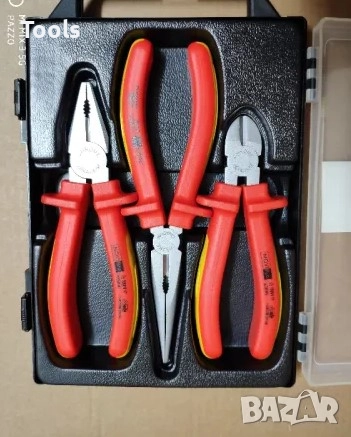 NOVIRro 3 броя КАЧЕСТВЕНИ Комплект изолирани клещи  VDE , 1000V  1 x Клещи комбинирани 180 mm1 x Кле