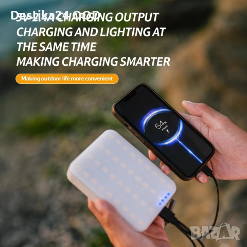 Акумулаторна къмпинг LED лампа 1100LM мощна къмпинг светлина 11000mAh, снимка 2 - Лед осветление - 53477384