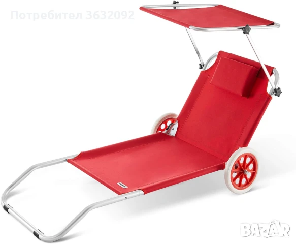 Алуминиев плажен шезлонг, снимка 2 - Къмпинг мебели - 46526928