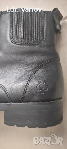 черни кожени ниски боти с връзки MarcO'Polo, снимка 3 - Дамски боти - 49603971