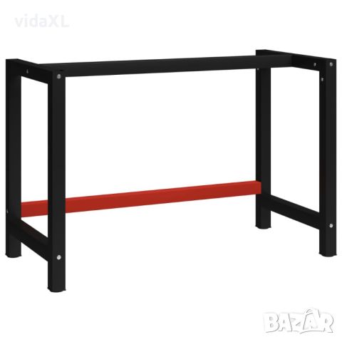 vidaXL Рамка за работна маса, метал, 120x57x79 см, черно и червено(SKU:147928, снимка 1 - Други стоки за дома - 46330319