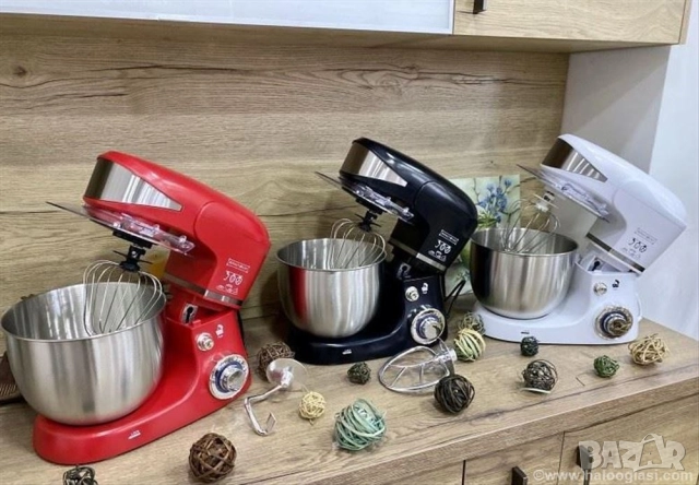 Планетарен миксер с иноксова купа Royalty Line RL-PKM1600, 1600W, 5.5 литра, 3 скорости + Pulse, снимка 2 - Миксери - 51730380