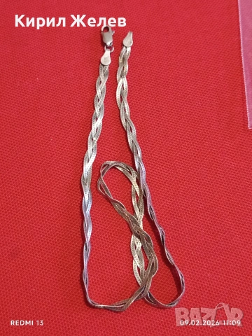 Сребърно колие с змийска плетка елегантен стилен дизайн ювелирна изработка 38387, снимка 6 - Колиета, медальони, синджири - 53411247