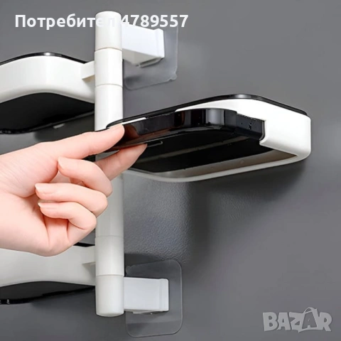 Органайзер за баня и кухня с 4 нива; Материал: ABS пластмаса и силикон; Цветове: розов, черен; Конст, снимка 3 - Аксесоари за кухня - 54207256