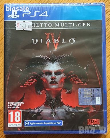 НОВ запечатан диск с игра Diablo 4 PS4 Playstation 4 Плейстейшън IV, снимка 1 - Игри за PlayStation - 46459206