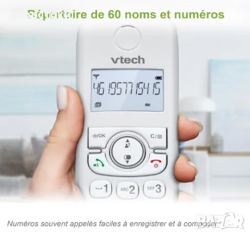 Безжичен телефон Vtech CS150, DECT, 2 слушалки, блокиране на повиквания, идентификация, снимка 2 - Стационарни телефони и факсове - 47297238