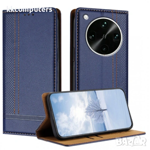 Кожен Калъф за Oppo Find X9 Ultra 5G - L-образна решетка, Стойка, Слот за карта, 8 цвята