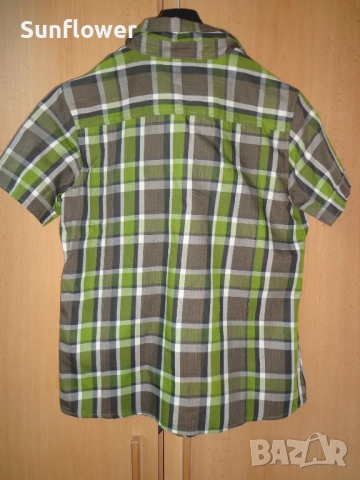 Дамска карирана зелена риза с къс ръкав Fjall Raven размер М , снимка 7 - Ризи - 51735179