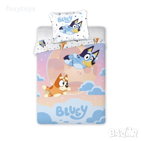 Детски спален комплект Bluey Dream Flight, Блуи – спално бельо за единично легло