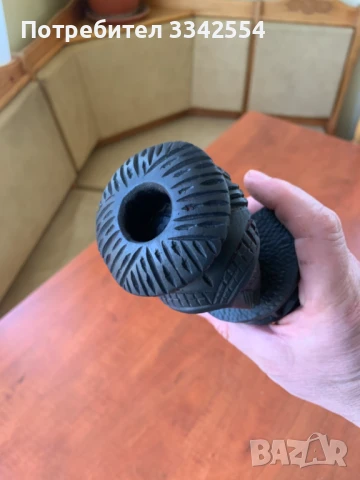 СВЕЩНИК ДЪРВОРЕЗБА ФИГУРА ТРИ ГЛАВИ УНИКАТ, снимка 5 - Статуетки - 50629429