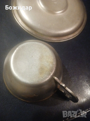 Посребрена Чашка и чинийка за кафе.СССР., снимка 6 - Чаши - 53867561