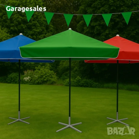 Комплект градински чадър със стойка. ПРОМОЦИЯ, снимка 1