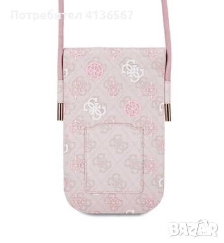 Дамска мини чанта GUESS за телефон – розова, оригинална, нова, снимка 2 - Чанти - 52340790