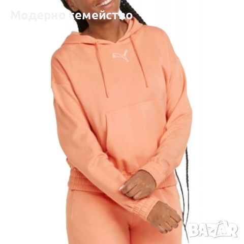 Дамско спортно горнище  puma her training hoodie peach pink, снимка 1 - Суичъри - 46805652