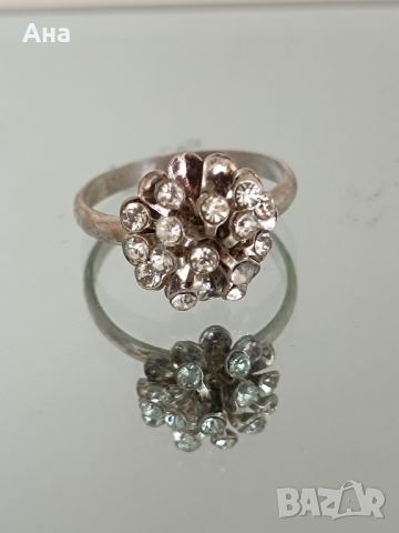 Красив сребърен пръстен с циркони, снимка 5 - Пръстени - 46246395