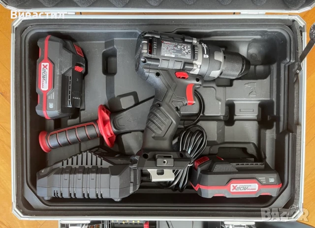 Parkside Performance Черен Винтоверт Парксайд с AL куфар с аксесоари, снимка 7 - Винтоверти - 50773530