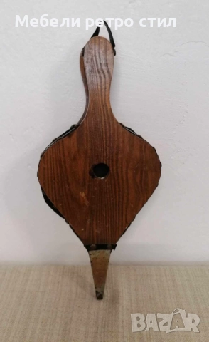 Дървено духало за камина с кожени и метални елементи, напълно функционално. Подходящо за използване.