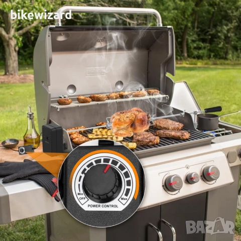 Мотор за грил onlyfire за шиш регулиране на въртенето 12V НОВО, снимка 4 - Барбекюта - 52013644