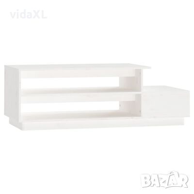 vidaXL Кафе маса, бяла, 120x50x40,5 см, бор масив（SKU:814415, снимка 1 - Маси - 45749388