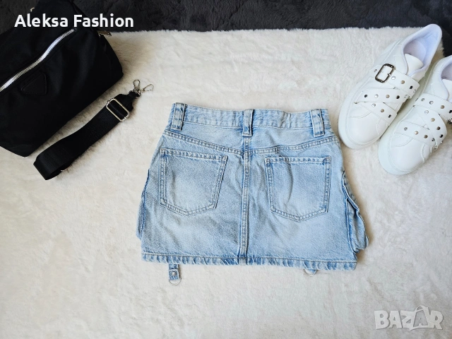 Bershka дамска къса дънкова пола , снимка 2 - Поли - 51134022