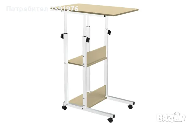 Подвижно бюро Babs, два цвята - Натурален с бяло., снимка 1