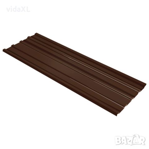 vidaXL Покривни панели, 12 бр, поцинкована стомана, кафяви(SKU:145721, снимка 1 - Други стоки за дома - 46153069