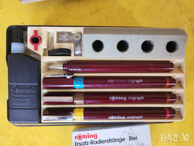 рапидографи немски Rotring -3 писци 0,35/0,50 и 0,70 мм, също Scibent Multi Cleo - 8 писци