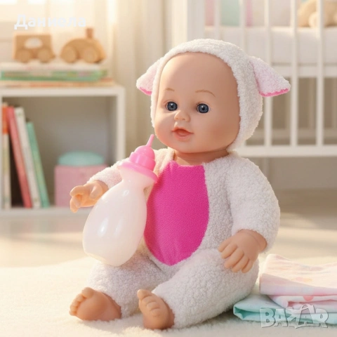 Интерактивна кукла бебе с костюм на животно – говори, смее се и плаче (30 см), снимка 6 - Кукли - 53151027