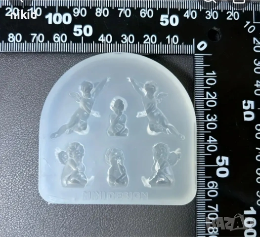 6 малки ангела ангели ангелчета в пози силиконов молд форма фондан смола шоколад декор , снимка 3 - Форми - 53651935
