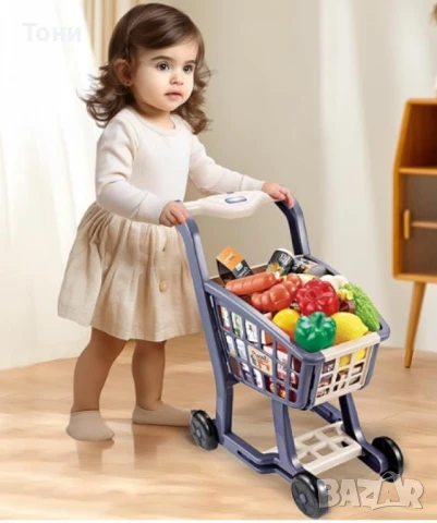 Комплект количка за пазаруване в супермаркет със светлинна музика