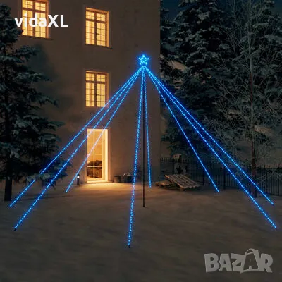 vidaXL Светеща коледна елха за закрито и открито, 800 LED, синя, 5 м, снимка 3 - Други - 48921156