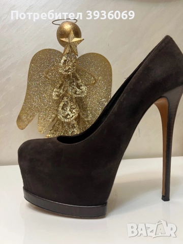 Луксозни италиански обувки Gianmarco Lorenzi,обути само на конкурс, снимка 4 - Дамски обувки на ток - 52628955